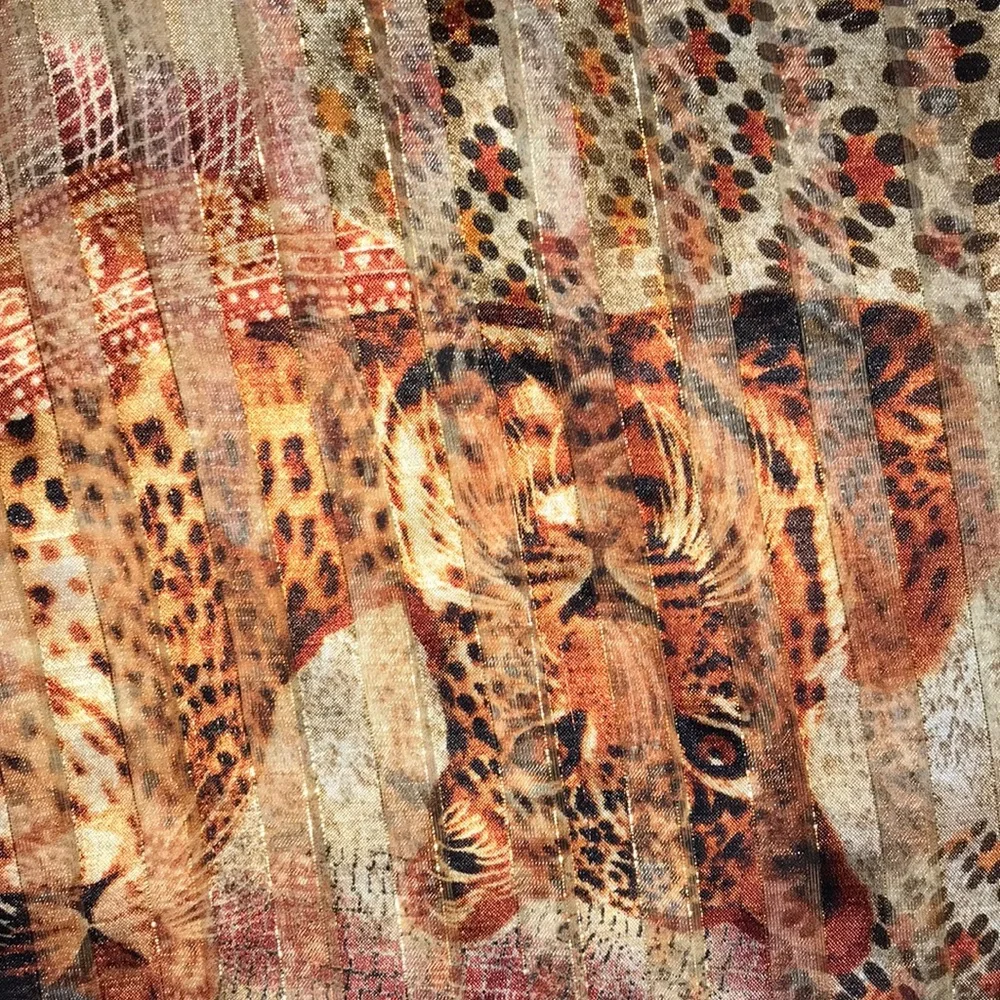 Silky Animal Print Scarf in Copper and Pink‎ Tones